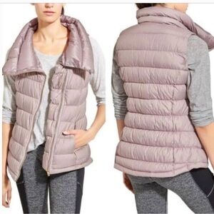 Athleta down about vest pink